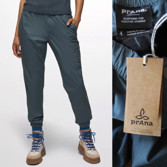 Prana Pants - PrAna NWT Double Peak Joggers Teal Blue Green 4 27